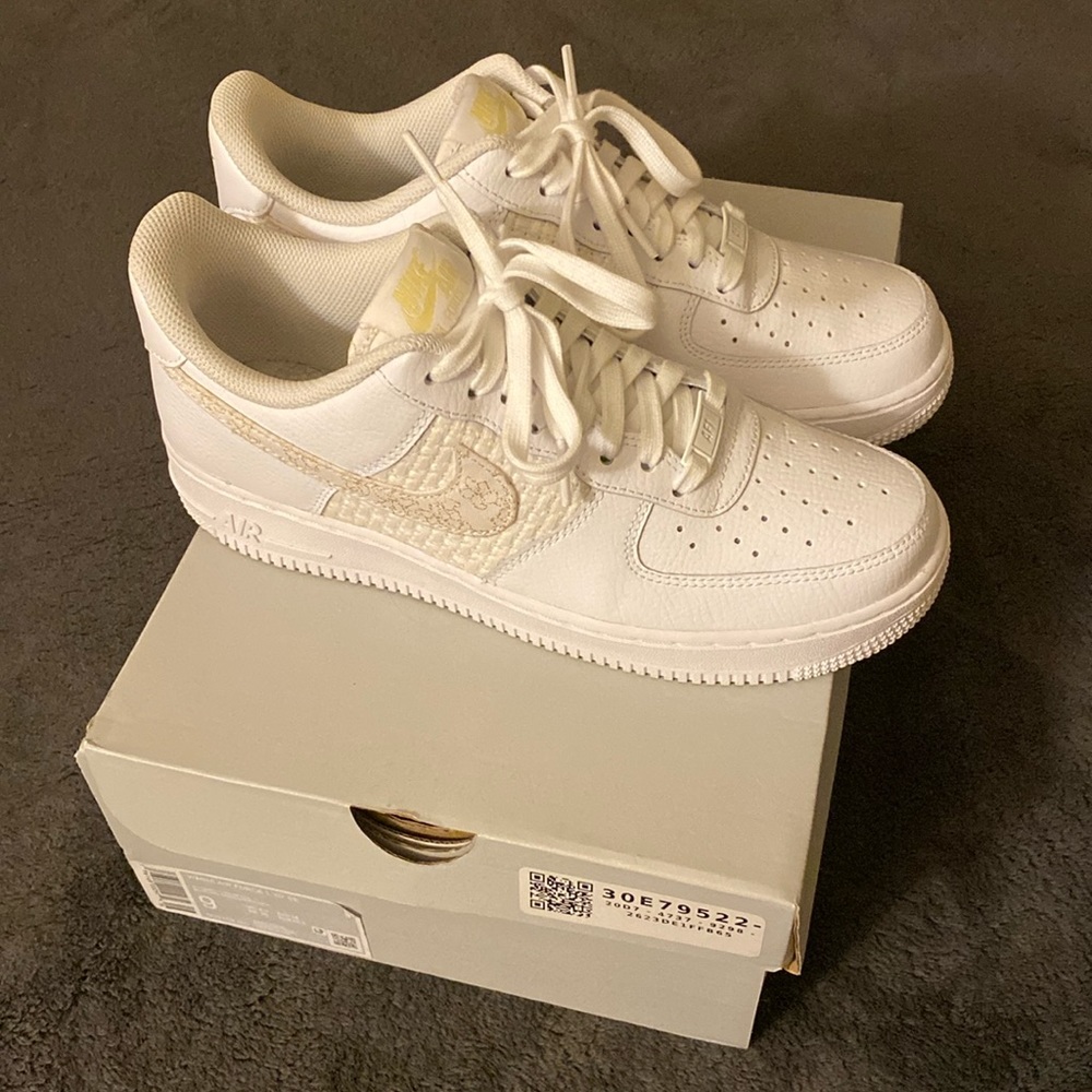 women’s air force 1 “sail lemon wash”, size 9, colors: white/multi-color-sail